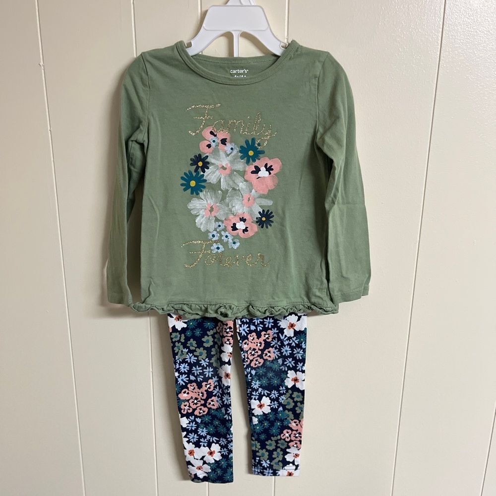 Carter's Girls outfit long sleeve Lot Sz 4 4T cotton - Picture 2 of 12